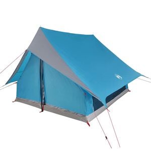 vidaXL Tenda Familiare con tetto Blu e Grigio 256 x 256 x 185 cm