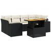 vidaXL Set Divani da Giardino con Cuscini 7pz Nero Polyrattan
