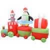 vidaXL Pinguino e Topo Gonfiabili sul Treno di Natale LED IP44 350 cm
