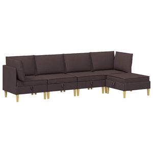 vidaXL Set di divani modulari con spazio di archiviazione 5 pz Tessuto