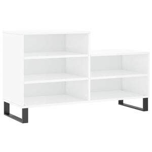 vidaXL Scarpiera Bianco Lucido 102x36x60 cm in Legno Multistrato
