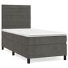 vidaXL Giroletto a Molle con Materasso Grigio Scuro 80x200 cm Velluto
