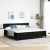 vidaXL Letto a molle con materasso Nero 200 x 200 cm Tessuto