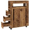 vidaXL Mobile da Bagno Stretto con Ruote Legno Vecchio in Truciolato