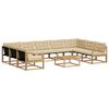 vidaXL Set di divani da esterno 10 pz Bianco e Beige