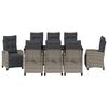 vidaXL Set da Pranzo per Giardino con cuscino 9 pcs Grigio polyrattan