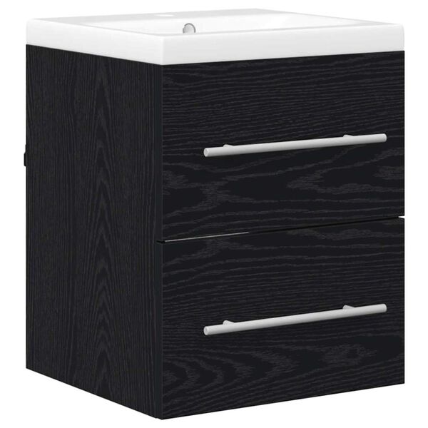 vidaXL Armadio per Lavabo da Bagno con cassetto Nero 42 x 39 x 52 cm