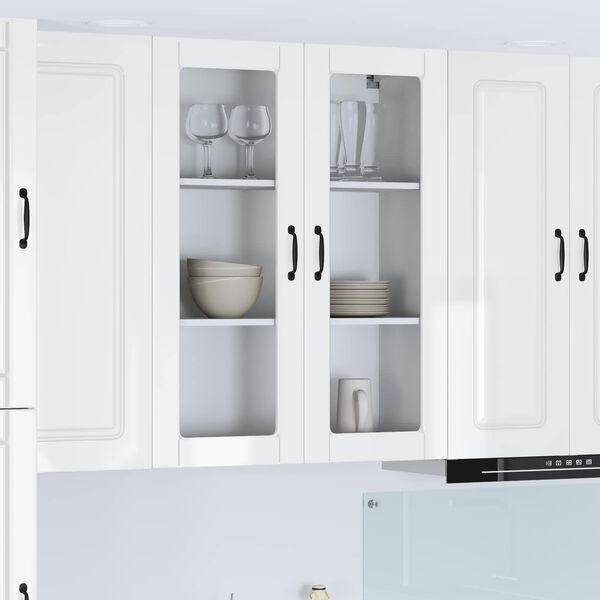 vidaXL Mobile da cucina Kalmar Bianco Lucido 80 x 31 x 100 cm