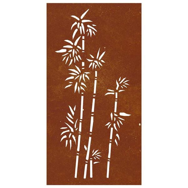 vidaXL Decorazione Muro da Giardino 105x55 cm Bamb&ugrave; in Acciaio Corten