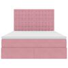 vidaXL Letto con contenitore e LED con led Rosa 140 x 200 cm Velluto