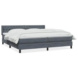 vidaXL Giroletto a Molle con Materasso Grigio Scuro 180x210 cm Velluto