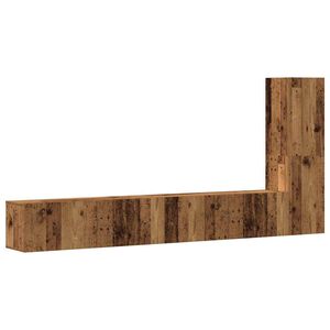 vidaXL Set Mobile TV 3 pz Montato a Parete Legno Antico in Truciolato