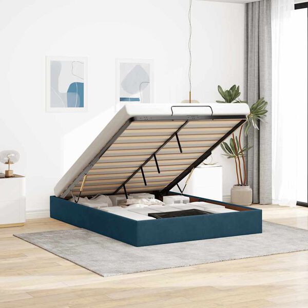 vidaXL Struttura Letto Pouf senza Materasso 140x190 cm in Velluto