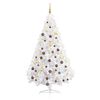 vidaXL Set Albero Natale Artificiale a Met&agrave; LED Palline Bianco 180cm