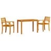 vidaXL Set da Pranzo per Giardino 3 pz Marrone