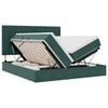 vidaXL Letto con contenitore LED e materasso Verde Scuro 180 x 200 cm