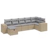 vidaXL Set Divano da Giardino 7 pz con Cuscini Beige Misto Polyrattan