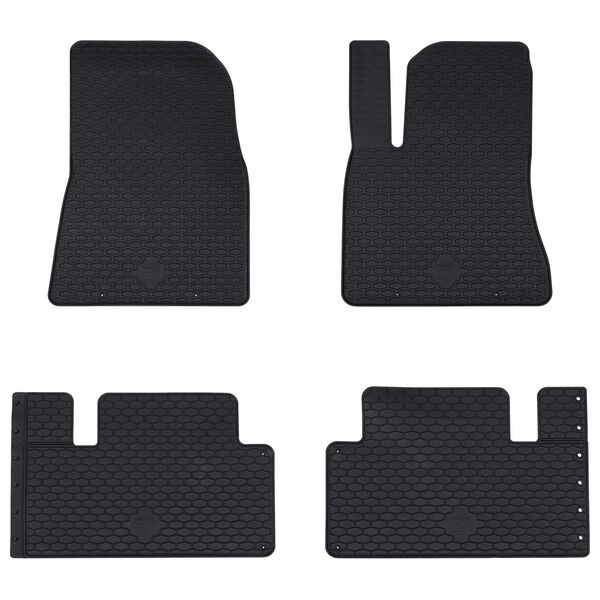 vidaXL Tappetino per Auto 4 pcs Nero Gomma