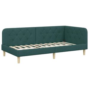vidaXL Cornice del letto ad angolo Verde Scuro 90 x 190 cm Tessuto