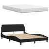 vidaXL Letto con Materasso Nero 140x190 cm in Tessuto