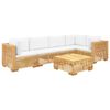 vidaXL Set Divani da Giardino 6 pz con Cuscini Legno Massello di Teak
