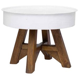 vidaXL Tavolino da Caff&egrave; in Legno Massello Recuperato 60x45 cm Bianco