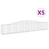 vidaXL Cesti Gabbioni ad Arco 5 pz 400x30x60/80 cm Ferro Zincato