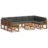 vidaXL Set di divani da esterno 10 pz Naturale e Antracite