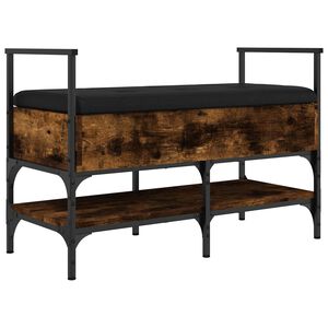 vidaXL Panca Porta Scarpe Rovere Fumo 85,5x42x57,5cm Legno Multistrato