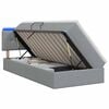 vidaXL Letto con contenitore LED e materasso Grigio Chiaro 90 x 190 cm