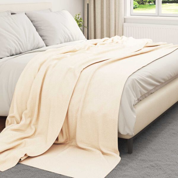 vidaXL Coperte da Pile 6 pcs Crema 240 x 220 cm Panno