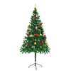 vidaXL Albero di Natale Preilluminato con Palline Verde 180 cm