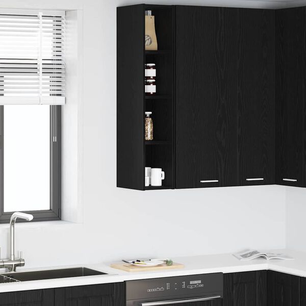 vidaXL Armadio pensile Rovere Nero 20 x 29,5 x 100 cm
