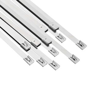 vidaXL Fascetta per Cavi 12 pz 7,9 x 800 mm Argento