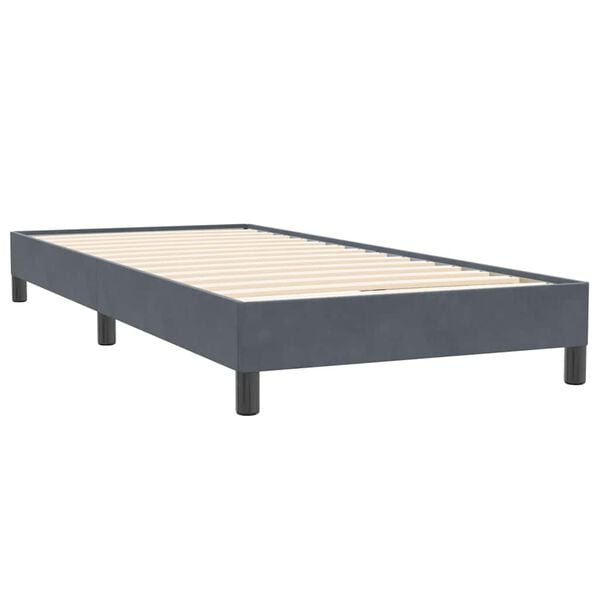 vidaXL Letto a Molle senza Materasso Grigio Scuro 100x220 cm Velluto