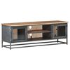 vidaXL Mobile Porta TV Grigio 120x30x40cm Massello di Acacia e Acciaio