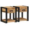 vidaXL Comodini 2 pz 40x40x50 cm in Legno Massello di Mango Grezzo