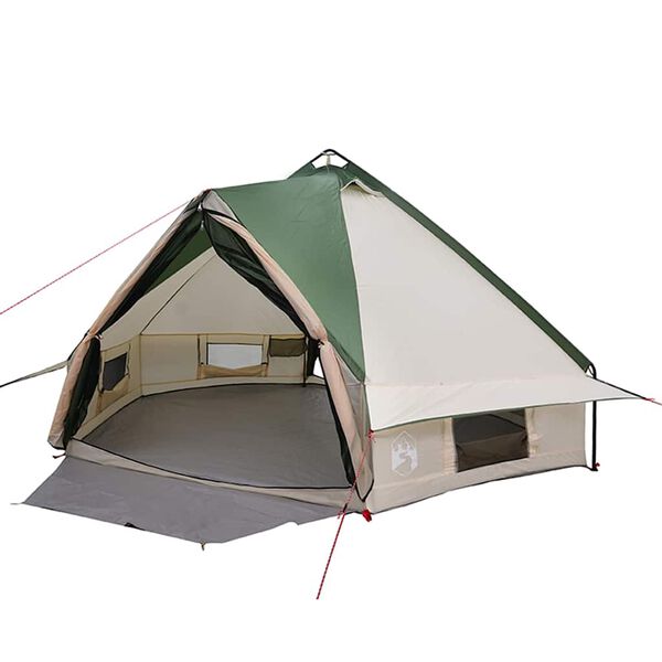 vidaXL Tenda Teepee con tetto Verde e Bianco 490 x 410 x 210 cm