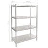 vidaXL Scaffale da Cucina a 4 Livelli 100x50x155 cm in Acciaio Inox
