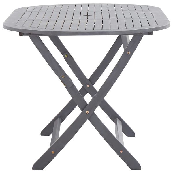 vidaXL Set da Pranzo per Giardino 9 pz Legno Massello di Acacia Grigio