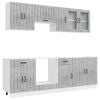 vidaXL Set Mobili da Cucina 8 pz Lucca Grigio Cemento in Truciolato