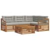 vidaXL Set di divani da esterno 5 pz Grigio Naturale e Chiaro