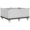 vidaXL Fioriera da Giardino con Ruote Bianca 100x80x54 cm in PP