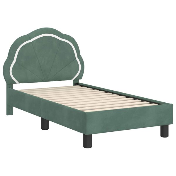 vidaXL Struttura letto per bambini con testata Verde Mare 70 x 140 cm