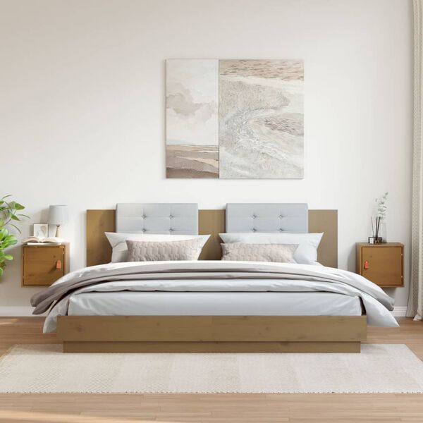 vidaXL Pensili 2pz Marrone Ambra31,5x30x30cm in Legno Massello di Pino