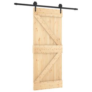 vidaXL Porta scorrevole Naturale e Nero 85 x 210 cm