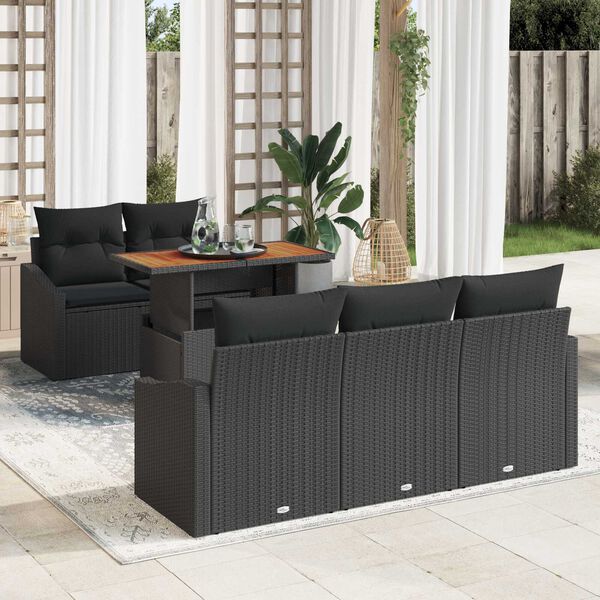vidaXL Set da Pranzo per Giardino Nero e Marrone 100 x 55 x 73 cm