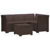 vidaXL Divano da giardino 4 posti aspetto rattan PP Marrone
