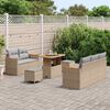 vidaXL Set Divano da Giardino 8 pcs Beige polyrattan