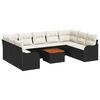 vidaXL Set Divano da Giardino 10 pz Nero e Crema polyrattan